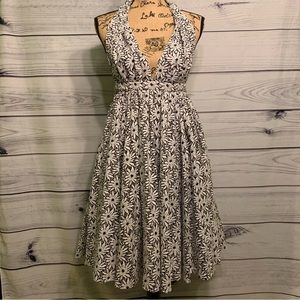 Jean Paul Gaultier for Target Black & White Floral Eyelet Halter Dress Size 7